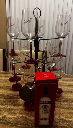 New Smirnoff tree and 12 new glasses