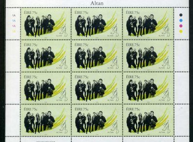 2006 Ireland Irish Music Altan Commemorative Stamp Sheetlets Plate 1A1A1A1A Mint Never Hinged (MNH).