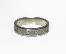 Gents Sterling Silver Roman Numerals Ring