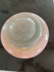 Vintage Original 1970s pink  Glass Hanging Lamp Shade