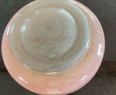Vintage Original 1970s pink  Glass Hanging Lamp Shade