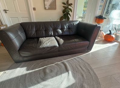 Brown Italian Leather 3+1+1 Sofa Suite
