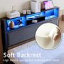 Double Bed Frame with Charging Station and LED Lights Image 5