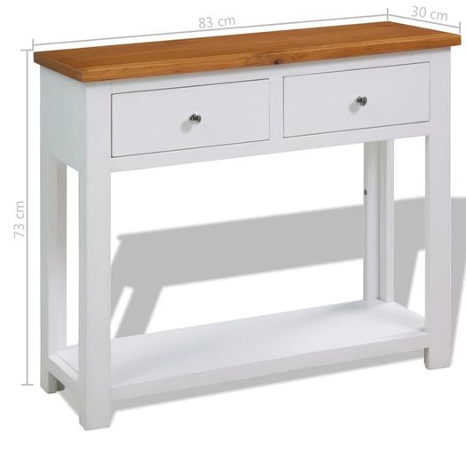 Console Table 83x30x73 cm Solid Oak Wood
