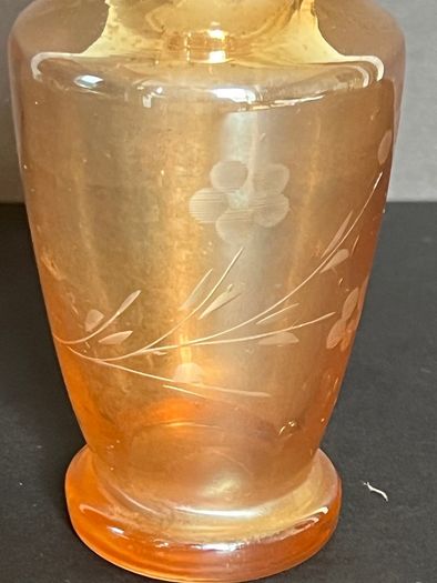 Vintage Amber Carnival Glass  Vase PRICE DROP