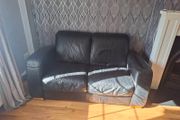 FREE - Natuzzi Black Leather 2 Seat Sofa