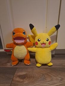 Pikachu & Charmander teddies