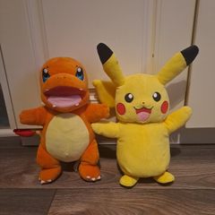 Pikachu & Charmander teddies