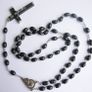 Vintage Handmade Black Wood Rosary Image 3