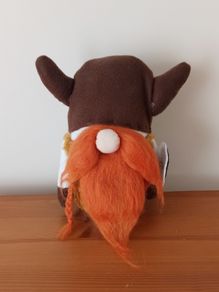 Soft toy Scandinavian-style Viking warrior gnome plush doll hand made   Height 24cm