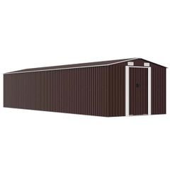 Garden Shed Brown 257x990x181 cm Galvanised steel