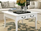 Coffee Table with 4 Drawers White