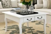 Coffee Table with 4 Drawers White