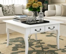 Coffee Table with 4 Drawers White