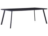 Dining Table Black 200x100x75 cm Tempered Glass