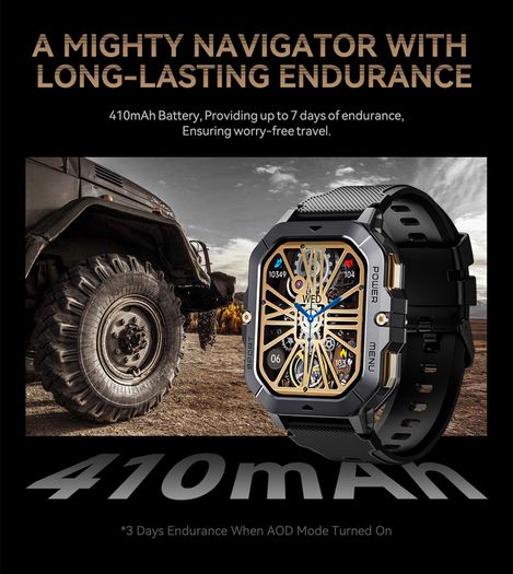 Smart Watch 5ATM Waterproof Inch Full HD Military Watch with Blood Pressure, Smart Watch Men with Heart Rate SpO2 Sleep Monitor Pedometer, 100+ Sports Modes Sports Watch