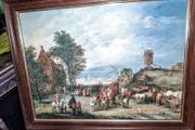 Old picture of a village scene