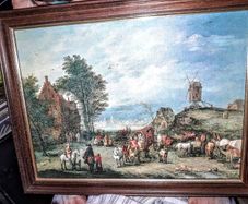 Old picture of a village scene