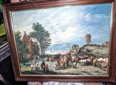 Old picture of a village scene