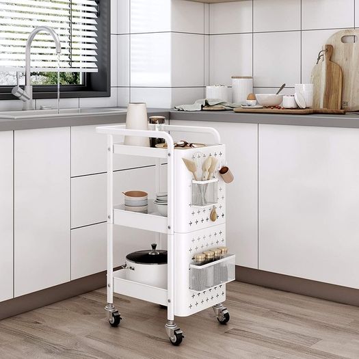 BRAND NEW 3 tier kitchen storage rack cart bathroom shelves, movable toilet storage rack