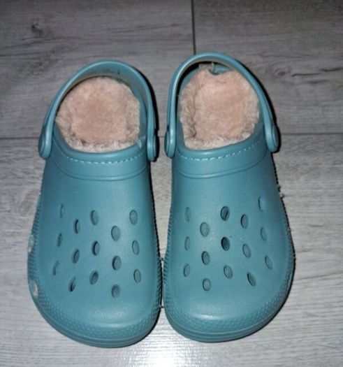 Brand New M&S Unisex Crocs With Cosy Fur Lining - Colour - Dusted Aqua - Size - U.K.12 - RRP - 10.00 - Sterling - 13.99 - Euro