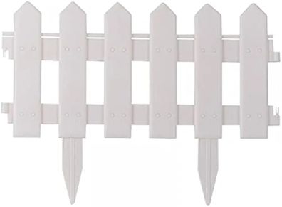 1 Pack Of 4 White Picket Fence Panels 20cm X 16m Outdoor Decorative ...