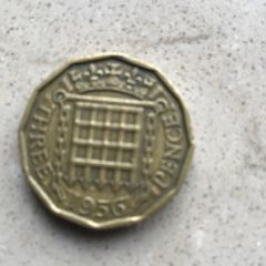 Old English threepence 1956