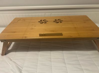 Tilting Top Laptop Desk | Natural Bamboo