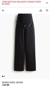 Wide Leg Jeans Maternity H & M 8