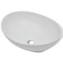 Bathroom Basin with Mixer Tap Ceramic Oval White Image 4