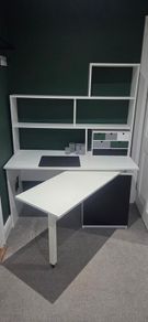 Extension desk with shelving