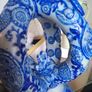 Pair Antique German Cobalt Blue Westerwald Ewers Image 2