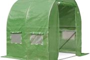 FREE EXPRESS SHIPPING 2M(L) x 2M(W) x 2M(H) Green Polytunnel Greenhouse with Galvanised 25mm Diameter Steel Frame Poly Tunnel