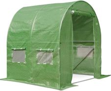 FREE EXPRESS SHIPPING 2M(L) x 2M(W) x 2M(H) Green Polytunnel Greenhouse with Galvanised 25mm Diameter Steel Frame Poly Tunnel
