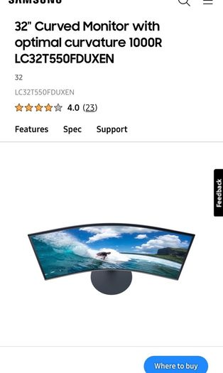 32" Curved Samsung Monitor