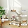 4-Level Rolling Small Animal Cage, Rabbit Cage with 3 Ramps, Water Bottle, Food Dish, 15cm Deep Tray, Beige Image 5