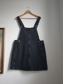 Mango Denim Pinafore Dress Size Large