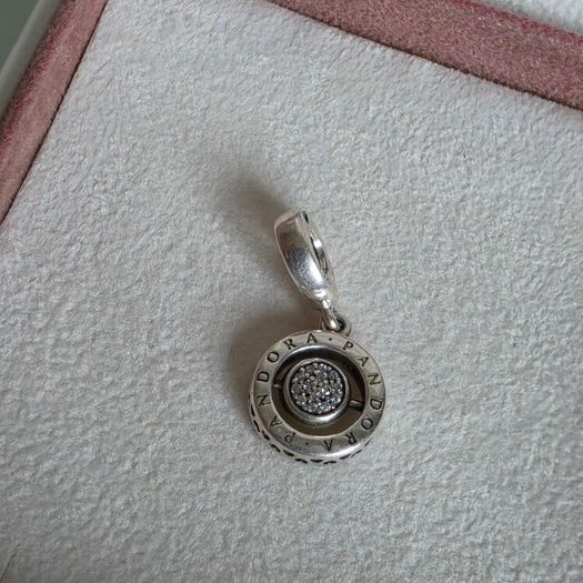 Pandora spinning signature dangle charm perfect condition fully hallmarked