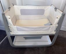 Snuzpod 3 Bedside Crib Grey and Mattress and Accessories