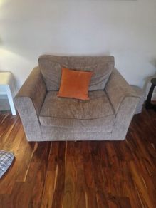 FREE Large Fabric Armchair Beige/ Brown