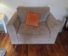 FREE Large Fabric Armchair Beige/ Brown