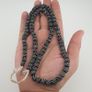 Vintage African Style White Stripe Black 8.2mm - 8.5mm Glass Beads Necklace Strand Image 5
