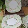 Bell china square plates, green china Image 8