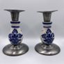 Vintage ceramic and pewter candlestick  holders Image 2