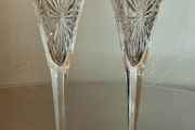 Two Waterford Crystal Millennium Health Champagne Flutes