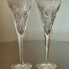 Two Waterford Crystal Millennium Champagne Flutes