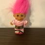Vintage RUSS TROLL DOLL Fuchsia Hair JAPANESE Around The World JAPAN w Slippers Image 5