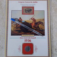U.S.A. Mint Stamps : Buffalo Nickel : Stamp And Coin Panel , " Congress Protects The Buffalo "