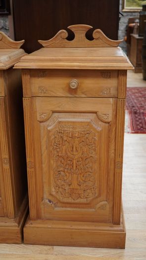 Pair of Quality Carved Ash Bedside Cabinets