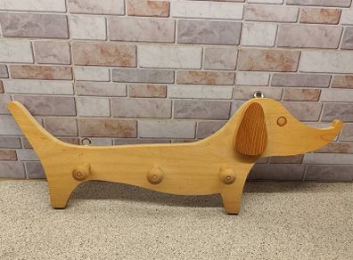 Vintage Wooden Dachshund / Sausage Dog Wall Coat Hooks